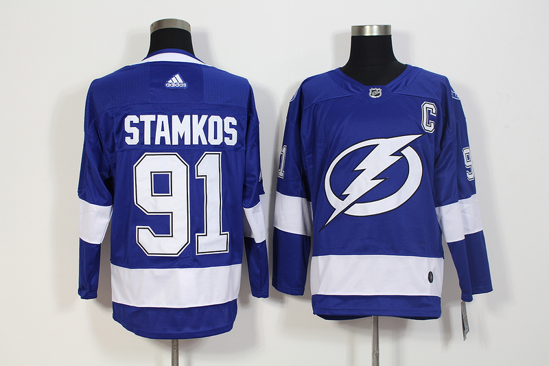 Men's Tampa Bay Lightning Steven Stamkos #91 Blue Jersey
